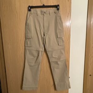 Men's MagcoMsen Hiking Pants Zip Off Convertible OutdoorNylon Khaki Size 30 X 30